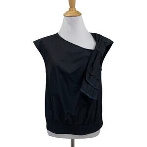 Marc by Marc Jacobs Blouse Womens XS Extra Small Black Sleeveless Big Bow Top